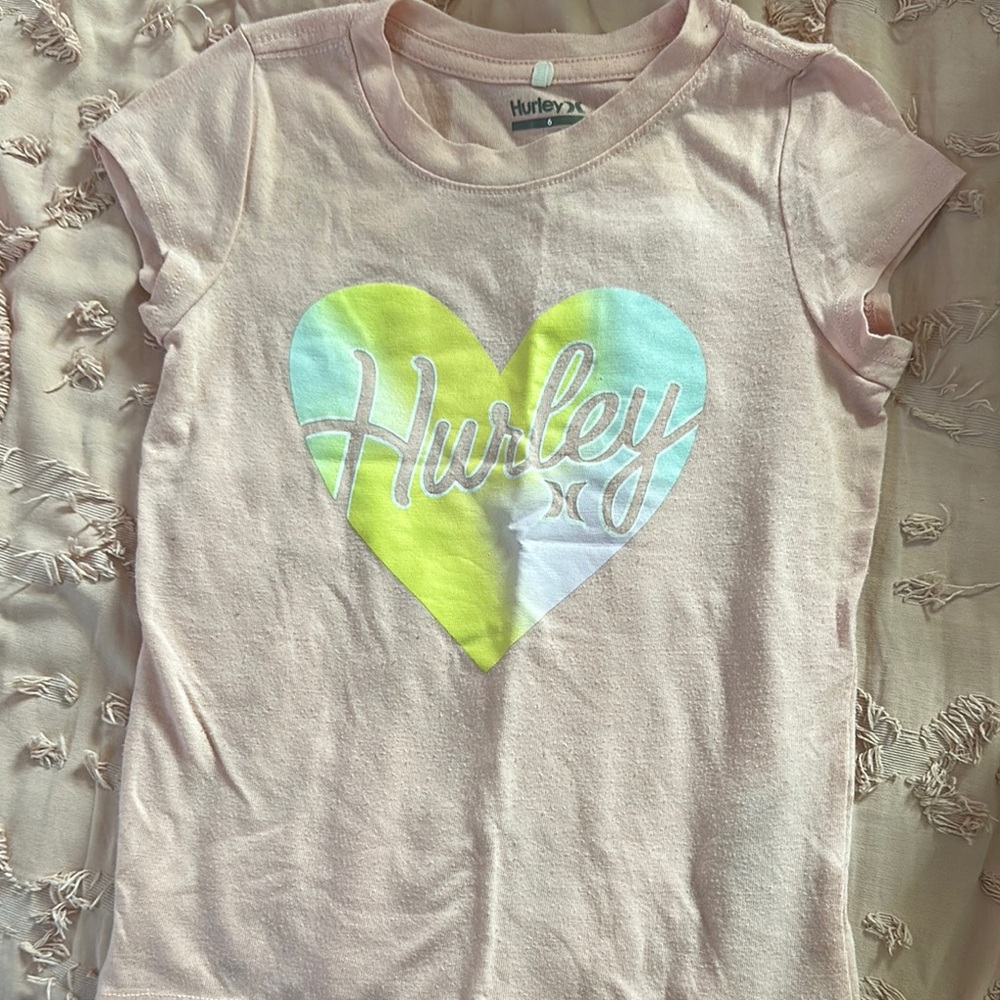 Hurley Kids Light Pink Heart Tee